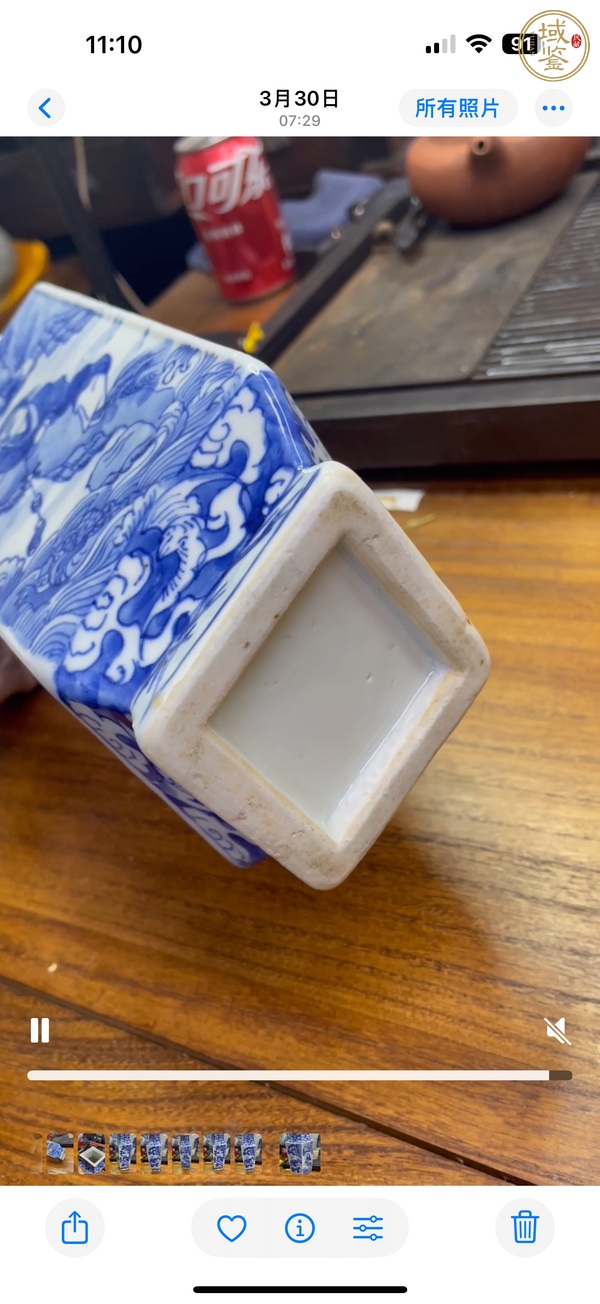 古玩陶瓷青花人物故事碗菱形瓶真品鑒賞圖
