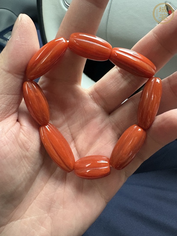 古玩玉器天然南紅手串真品鑒賞圖