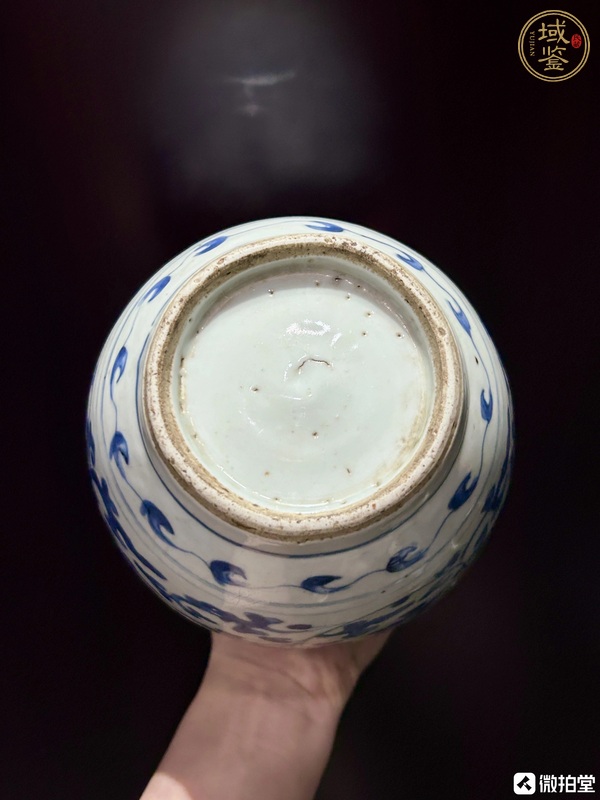 古玩陶瓷花卉紋青花罐真品鑒賞圖