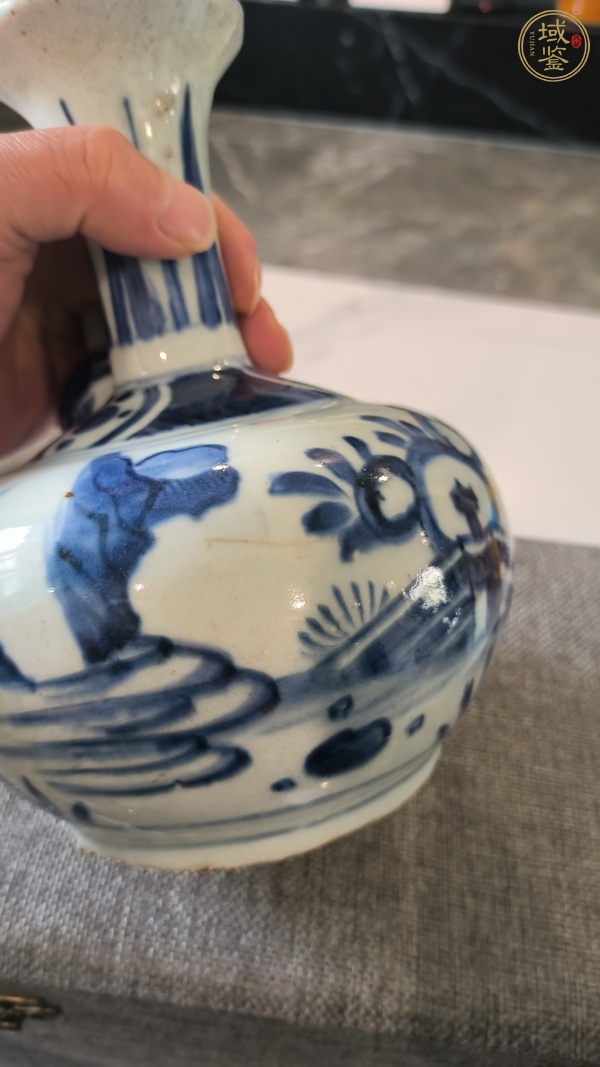 古玩陶瓷明晚·青花高士圖軍持 真品鑒賞圖
