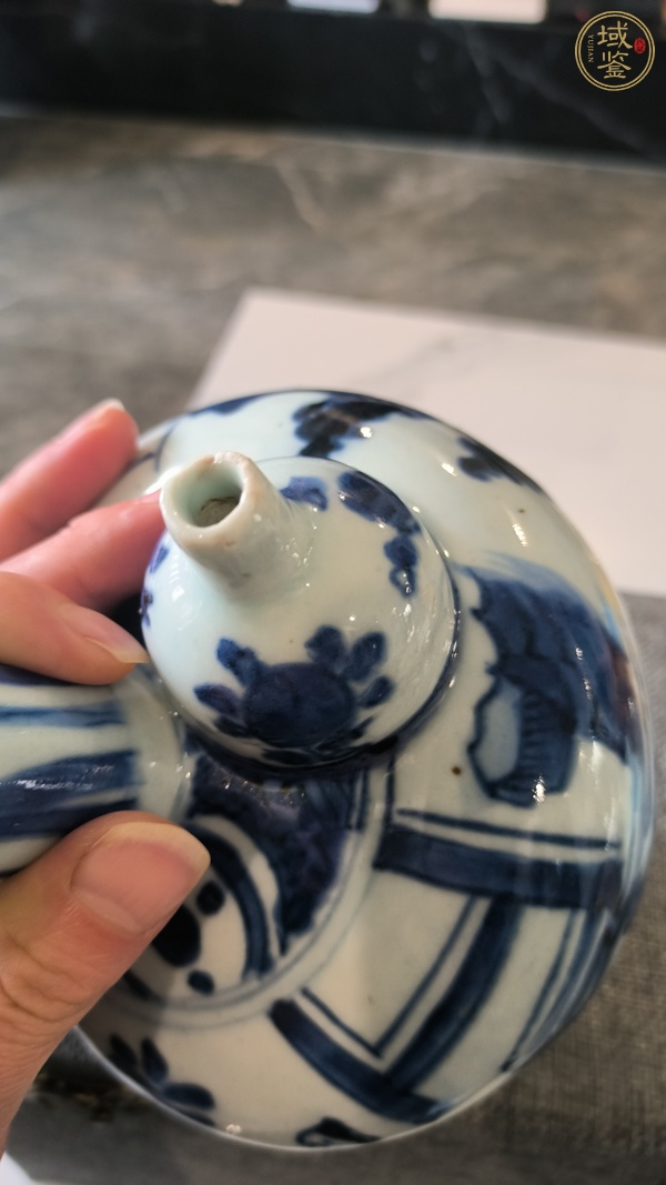 古玩陶瓷明晚·青花高士圖軍持 真品鑒賞圖