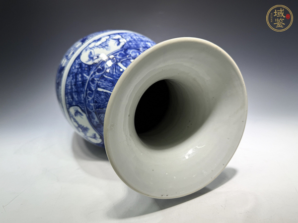 古玩陶瓷清中晚·青花花開富貴羅漢瓶真品鑒賞圖