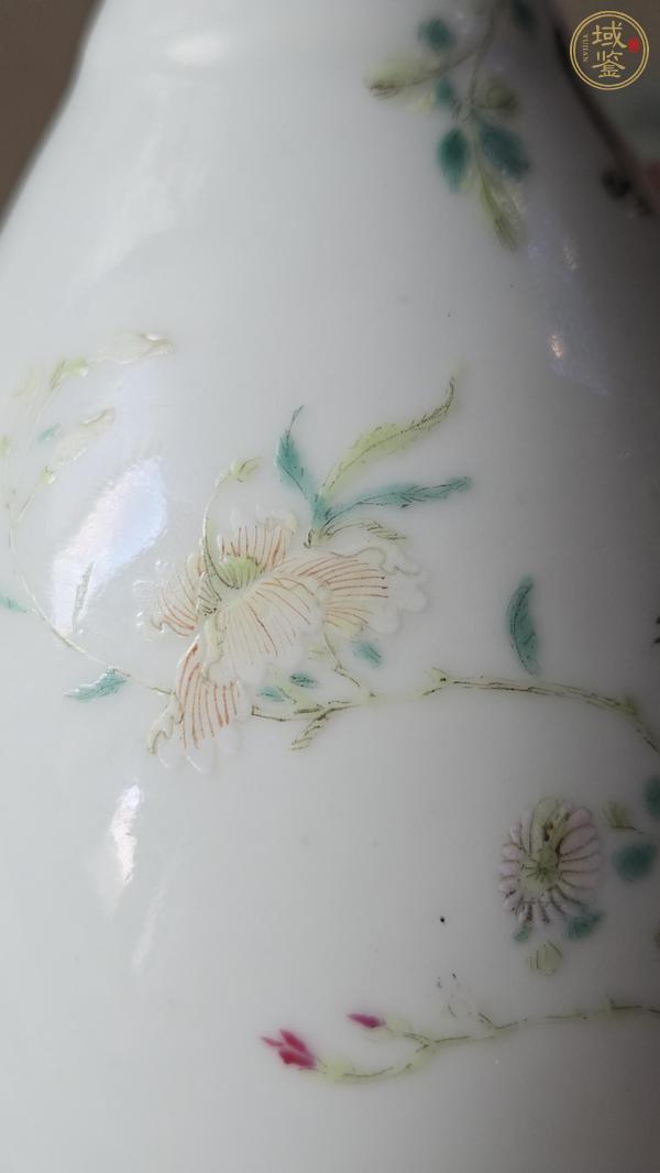 古玩陶瓷民國 粉彩花鳥紋玉壺春瓶真品鑒賞圖