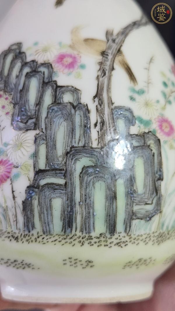 古玩陶瓷民國 粉彩花鳥紋玉壺春瓶真品鑒賞圖