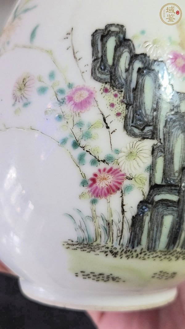 古玩陶瓷民國 粉彩花鳥紋玉壺春瓶真品鑒賞圖