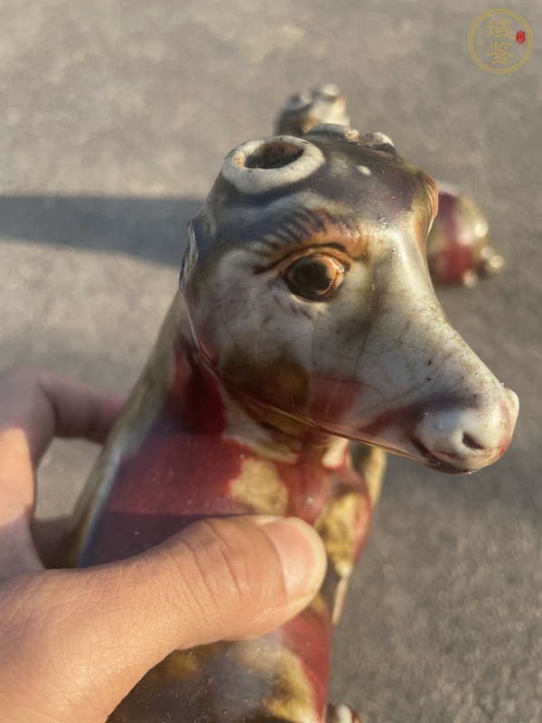 古玩陶瓷紅釉動物塑像真品鑒賞圖