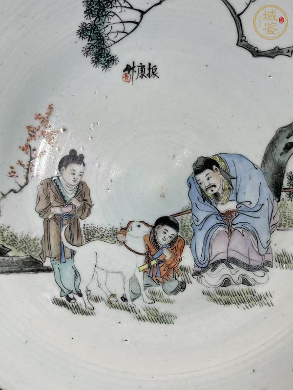 古玩陶瓷油粉彩人物故事盤真品鑒賞圖
