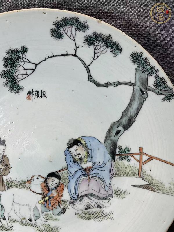 古玩陶瓷油粉彩人物故事盤真品鑒賞圖