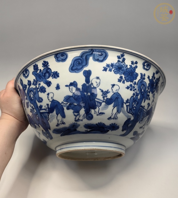 古玩陶瓷青花嬰戲圖紋大碗真品鑒賞圖