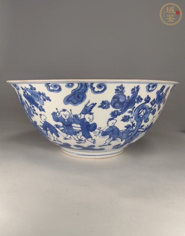 古玩陶瓷青花嬰戲圖紋大碗真品鑒賞圖