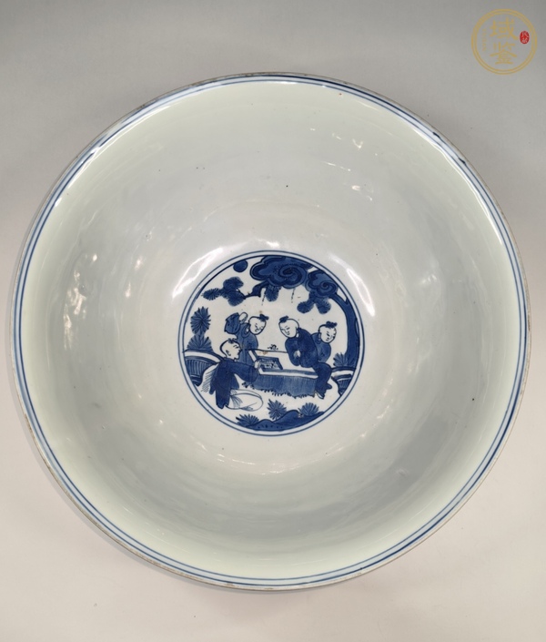 古玩陶瓷青花嬰戲圖紋大碗真品鑒賞圖