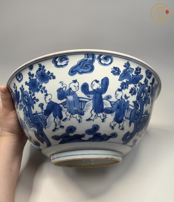 古玩陶瓷青花嬰戲圖紋大碗真品鑒賞圖
