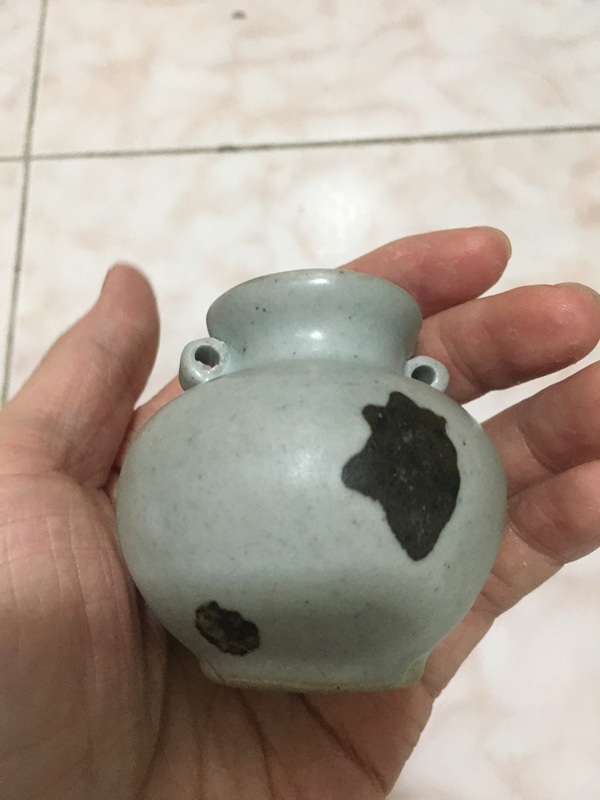 古玩陶瓷元代點彩雙系水盂拍賣，當前價格0元