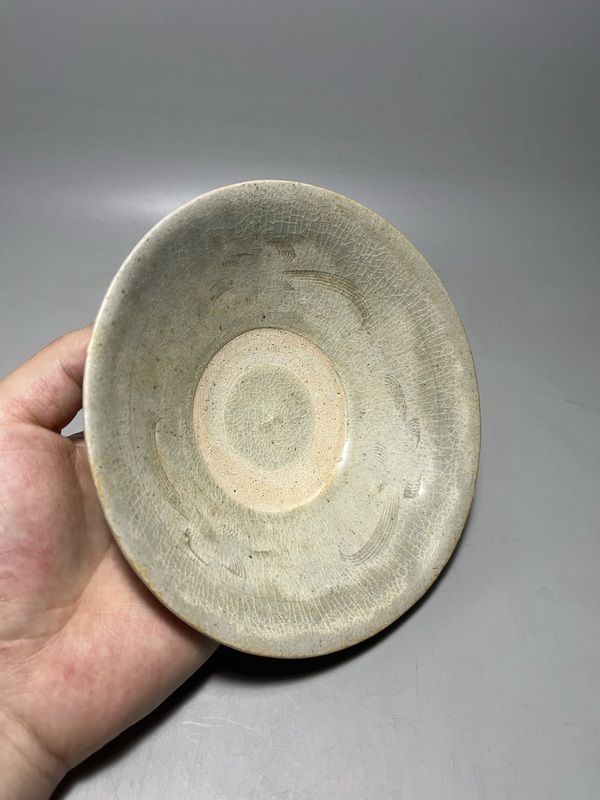 古玩陶瓷青白釉蓖劃花卉紋淺碗拍賣，當前價格680元