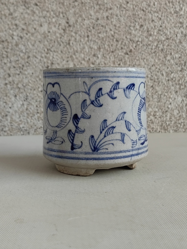 古玩陶瓷青花花卉紋香爐拍賣，當前價格456元