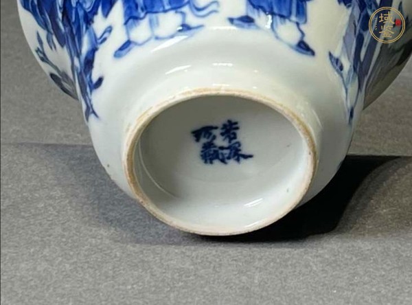 古玩陶瓷青花八仙蓋碗真品鑒賞圖