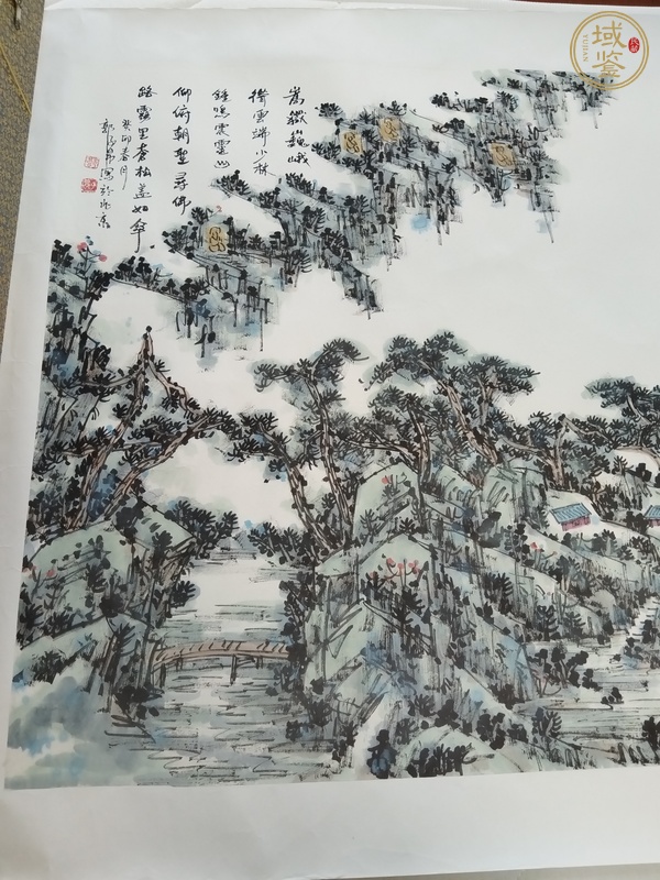古玩字畫郭子昂款寫意山水真品鑒賞圖