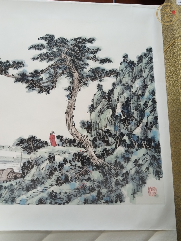 古玩字畫郭子昂款寫意山水真品鑒賞圖