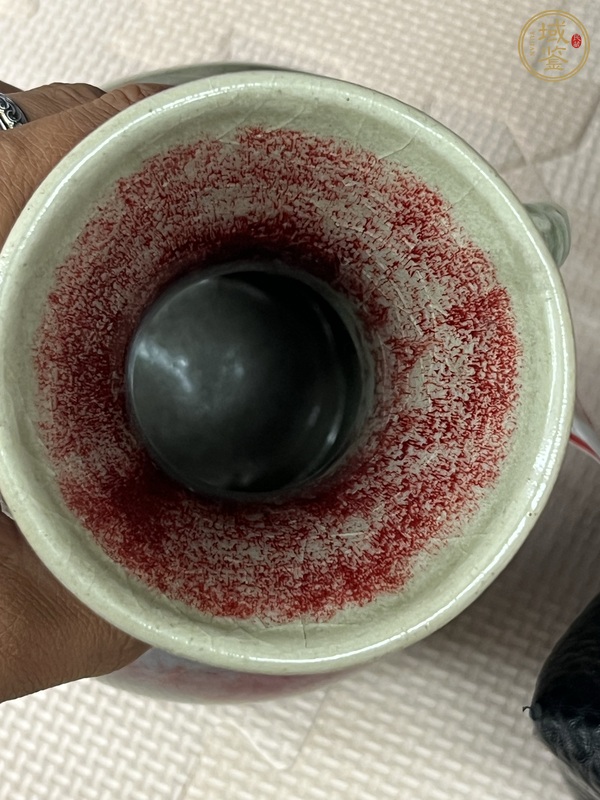 古玩陶瓷窯變釉雙象耳瓶真品鑒賞圖