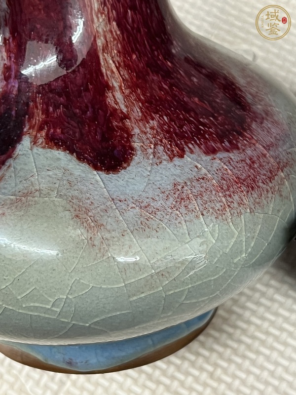 古玩陶瓷窯變釉雙象耳瓶真品鑒賞圖