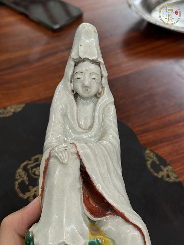 古玩陶瓷日本明治瓷塑觀音菩薩造像真品鑒賞圖