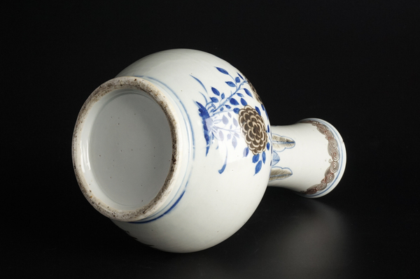 古玩陶瓷清中期·青花釉里紅蘆雁紋賞瓶拍賣，當前價格928元