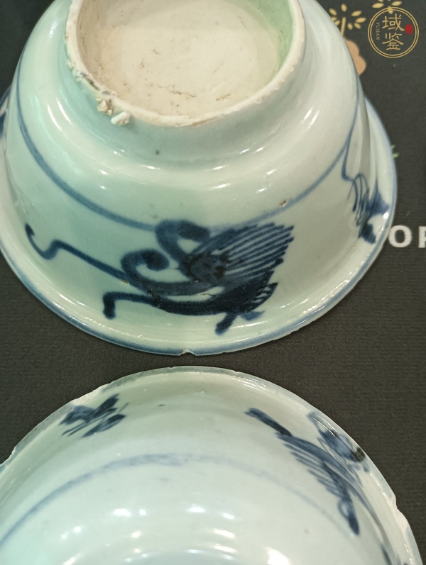 古玩陶瓷摩羯龍紋青花碗真品鑒賞圖