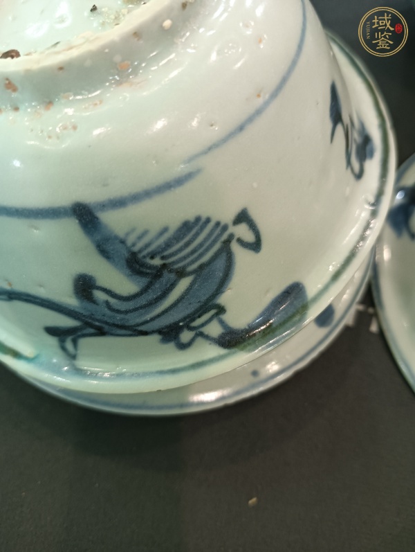 古玩陶瓷摩羯龍紋青花碗真品鑒賞圖