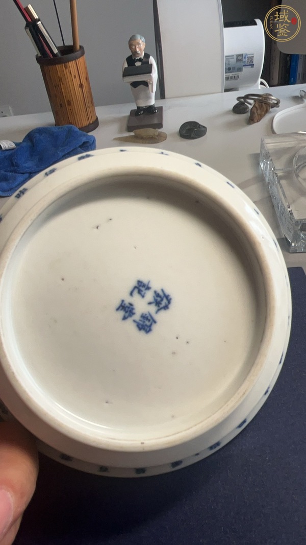 古玩陶瓷文字青花馬蹄碗真品鑒賞圖