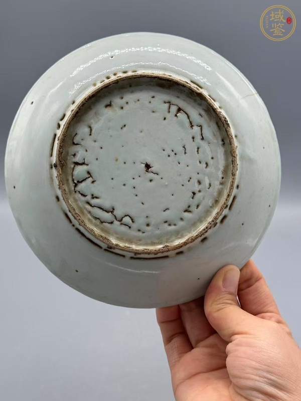 古玩陶瓷三鳳紋青花盤真品鑒賞圖
