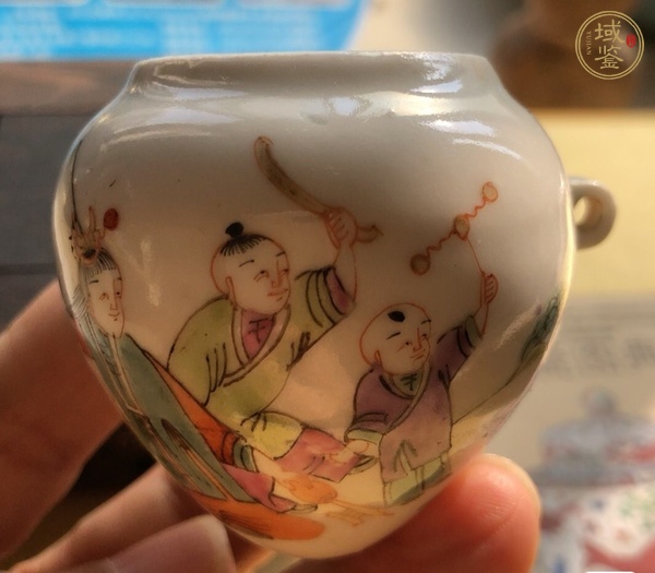 古玩陶瓷粉彩鳥(niǎo)食罐真品鑒賞圖