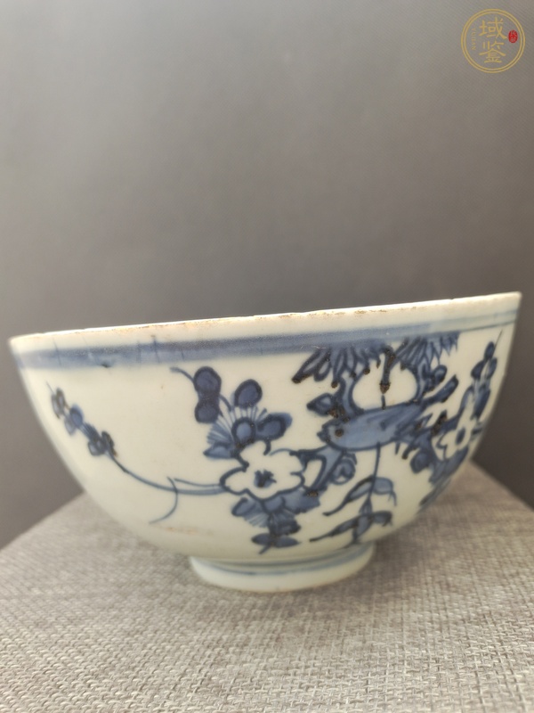 古玩陶瓷花鳥紋青花碗真品鑒賞圖