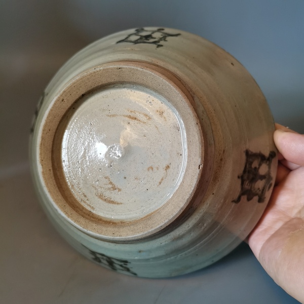 古玩陶瓷明代龍泉青瓷青花碗拍賣，當前價格126元