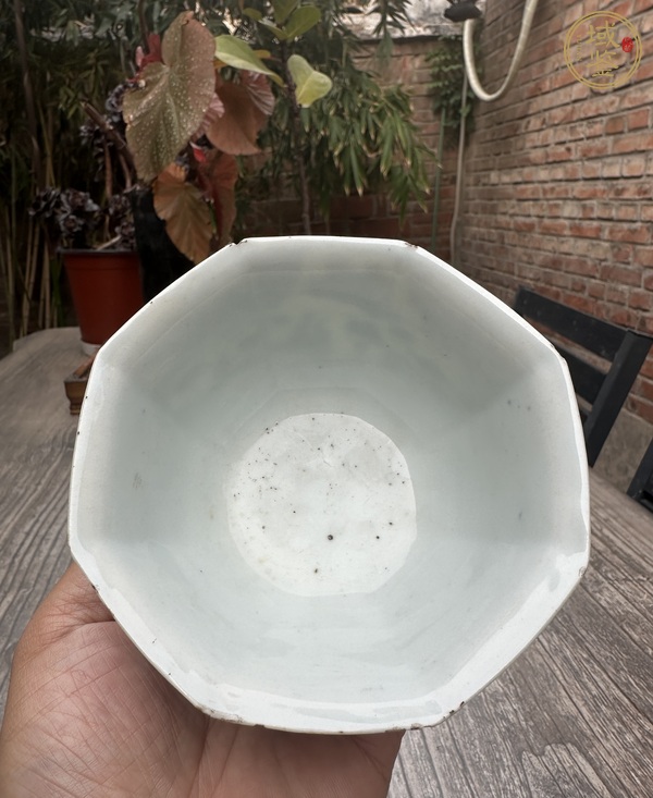 古玩陶瓷青花人物故事八方杯真品鑒賞圖