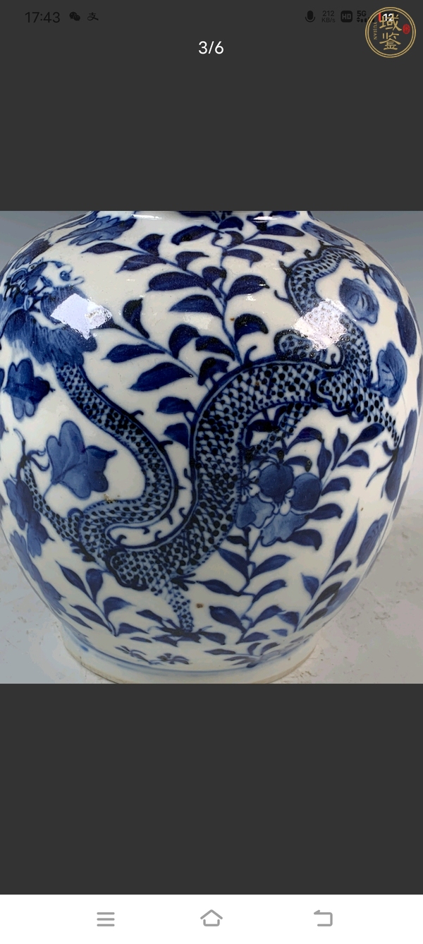 古玩陶瓷晚清青花龍紋穿花葫蘆瓶真品鑒賞圖