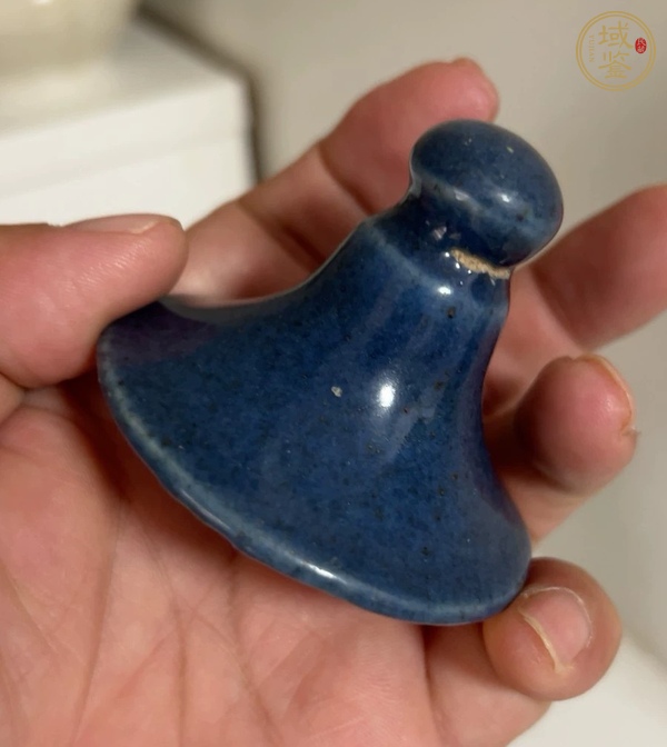 古玩陶瓷藍(lán)釉蓋真品鑒賞圖