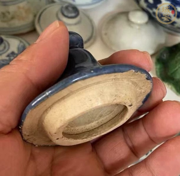 古玩陶瓷藍(lán)釉蓋真品鑒賞圖