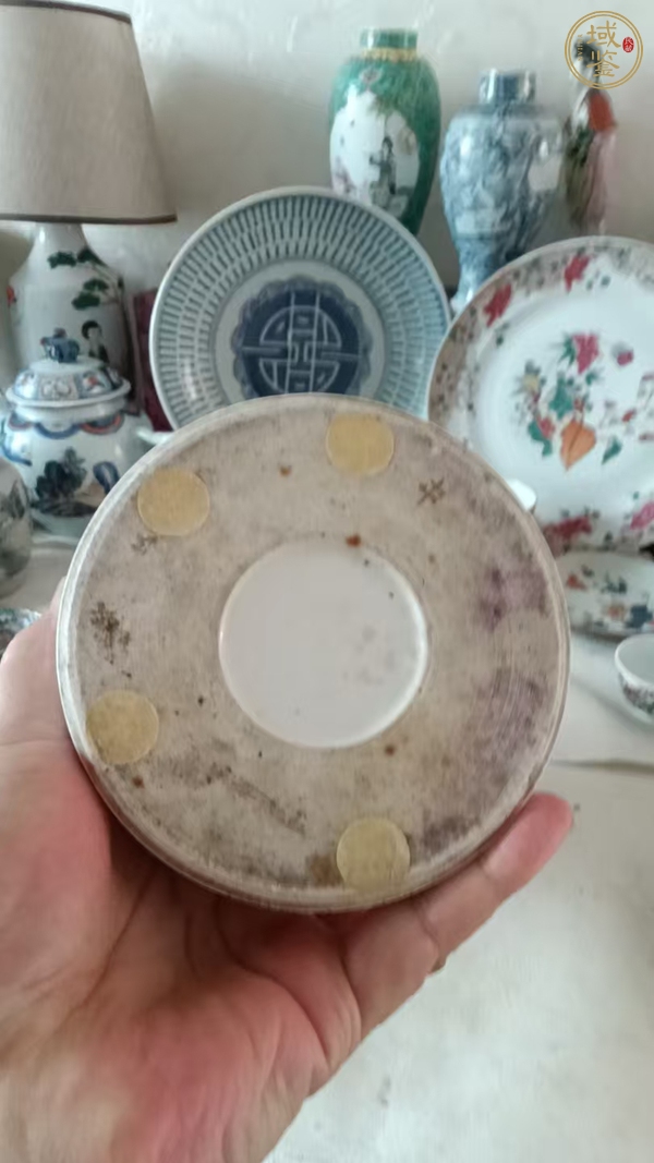 古玩陶瓷油粉彩人物故事紋帽筒真品鑒賞圖