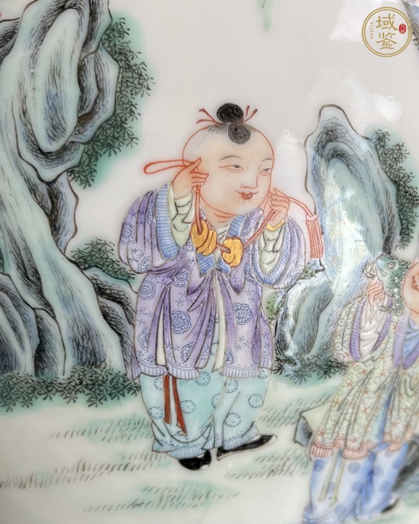 古玩陶瓷民國 粉彩嬰戲紋蓋罐真品鑒賞圖