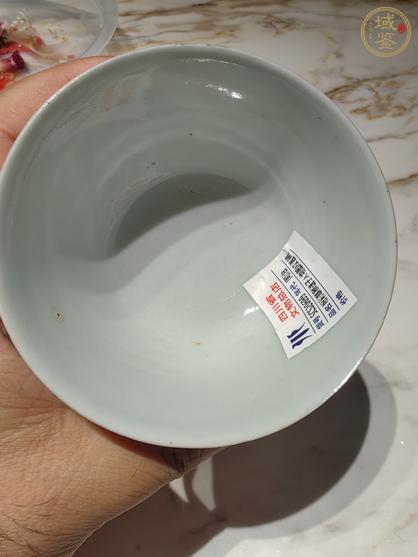 古玩陶瓷粉彩麒麟送子蓋碗真品鑒賞圖