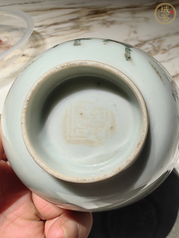 古玩陶瓷粉彩麒麟送子蓋碗真品鑒賞圖