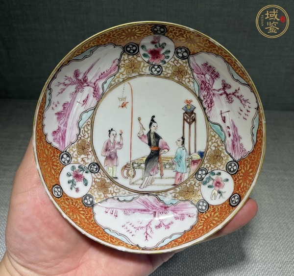 古玩陶瓷乾隆廣彩人物小碟真品鑒賞圖