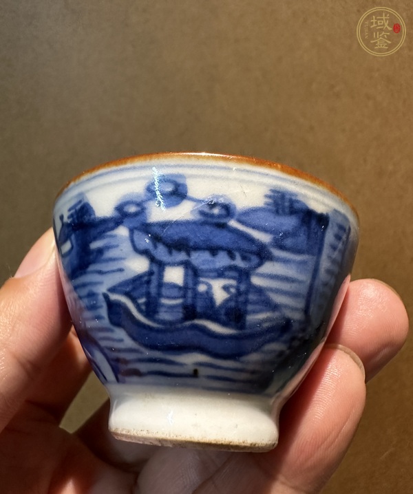 古玩陶瓷赤壁賦青花杯真品鑒賞圖