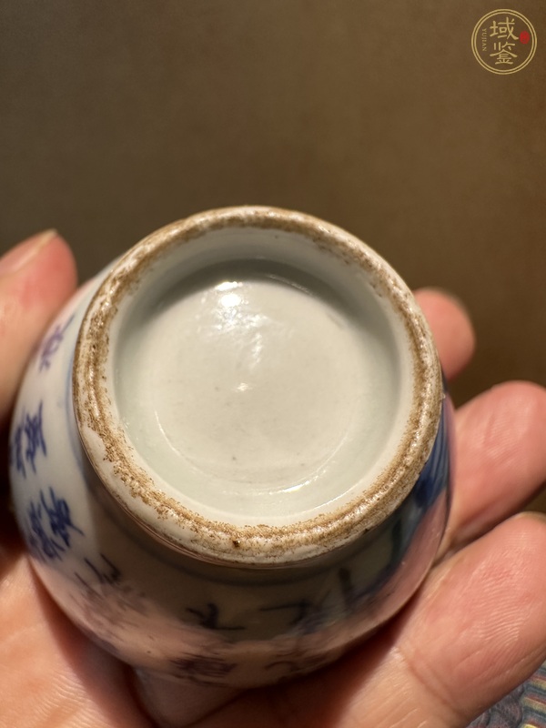 古玩陶瓷赤壁賦青花杯真品鑒賞圖