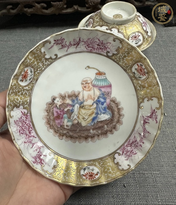 古玩陶瓷乾隆廣彩蓋碗真品鑒賞圖