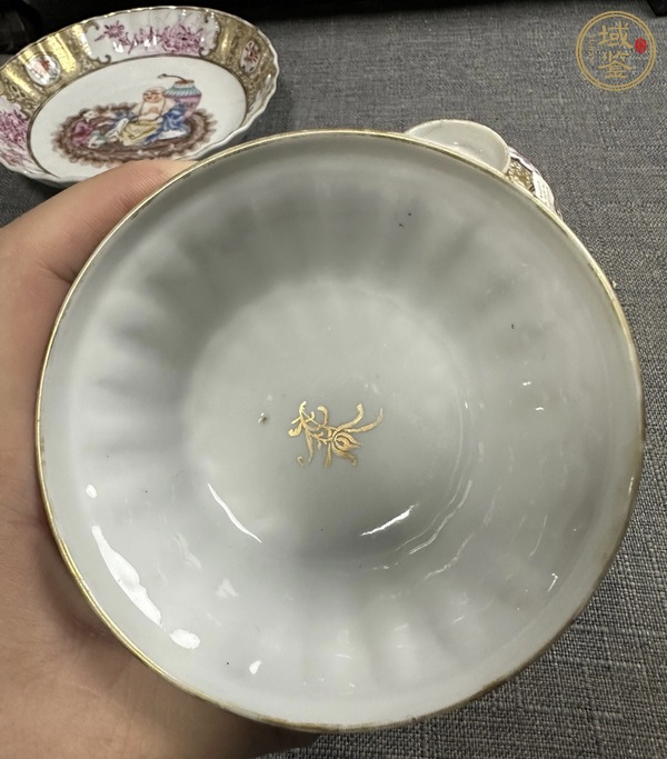 古玩陶瓷乾隆廣彩蓋碗真品鑒賞圖