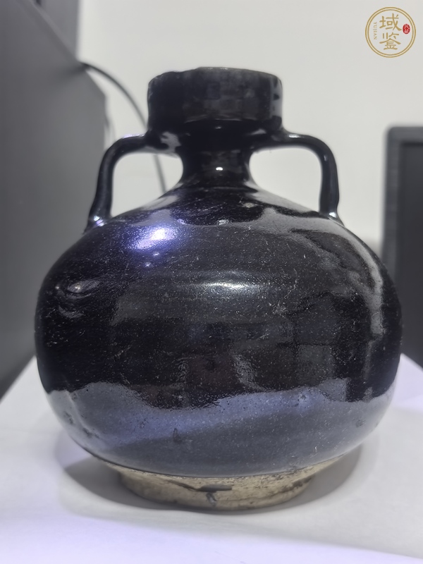 古玩陶瓷黑釉雙系瓶真品鑒賞圖