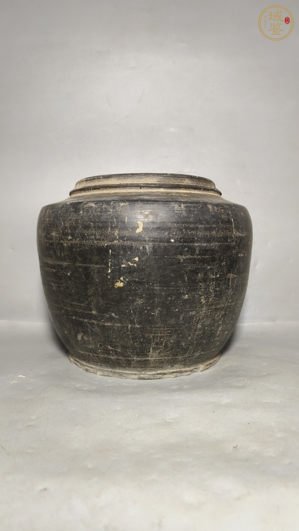 古玩陶瓷黑陶罐真品鑒賞圖