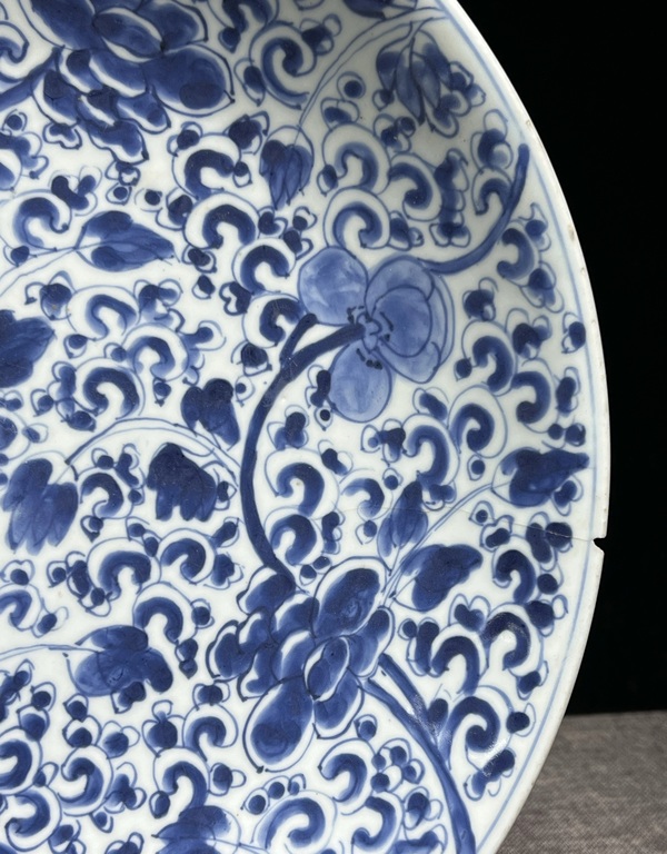 古玩陶瓷青花花卉紋盤拍賣，當前價格4500元