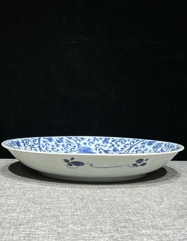 古玩陶瓷青花花卉紋盤拍賣，當前價格4500元